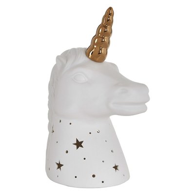 Kids White and Gold Ceramic Unicorn Night Light SO'HOME