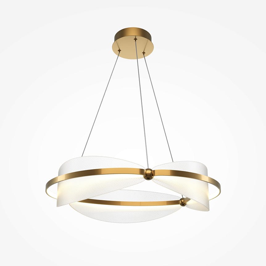 Suspension salon LED blanc & or - balance design AVA, PIER IMPORT