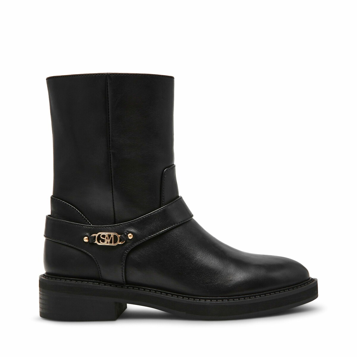 Loophole Flat Ankle Boots in Leather, STEVE MADDEN