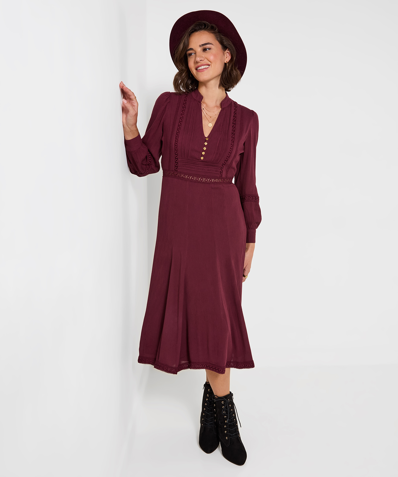 Robe Mi-Longue à Manches Longues Preya, JOE BROWNS