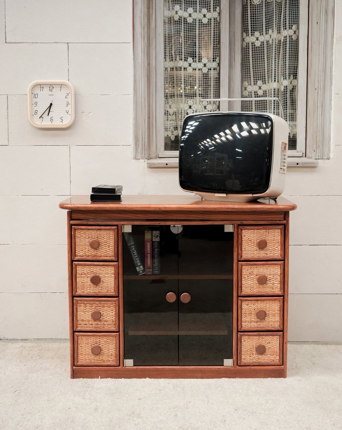 Buffet en osier et bambou Gustave N°1642 - Bon état, DEBONGOUT