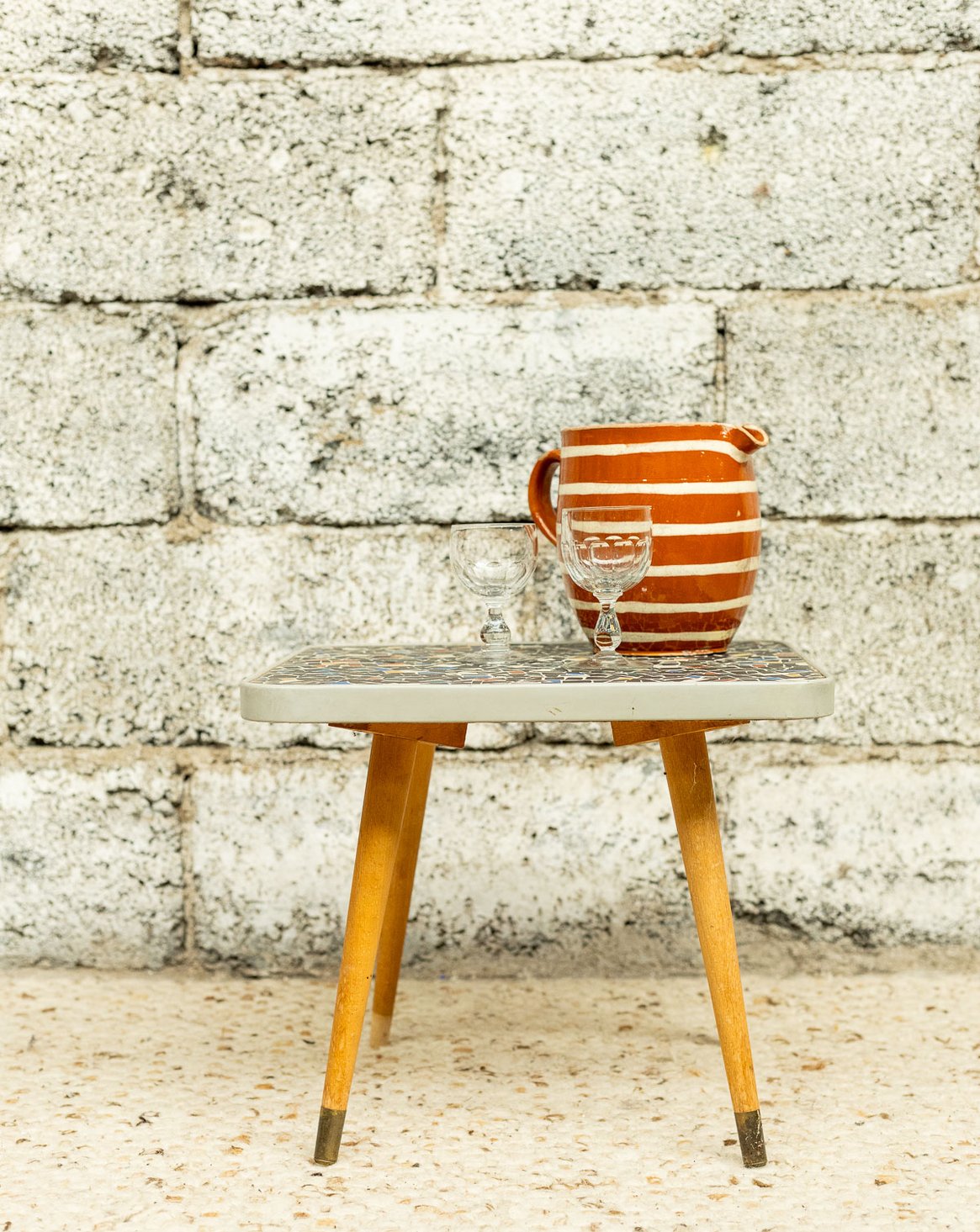 Table basse en mosaïque Donna N°1113 - Bon état, DEBONGOUT