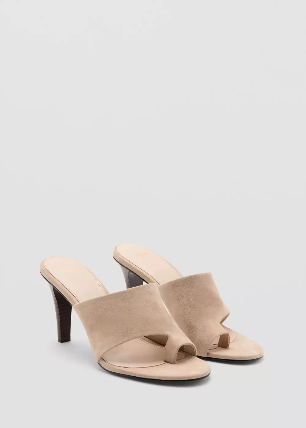 Sandales en daim à talon entonnoir, MANGO