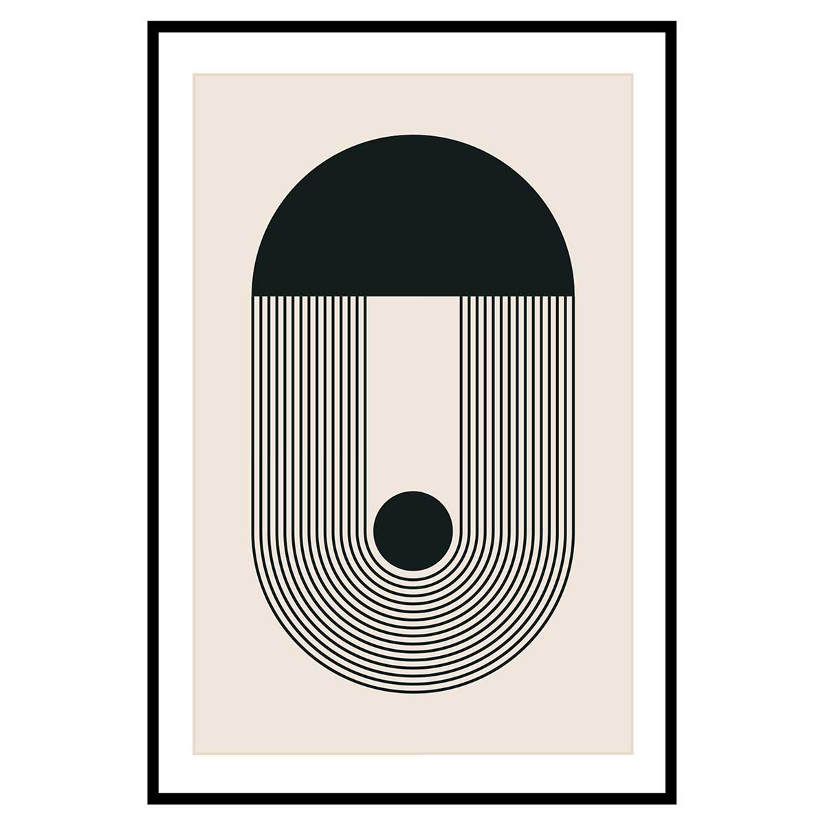 Affiche encadrée minimaliste arche graphique, HEXOA