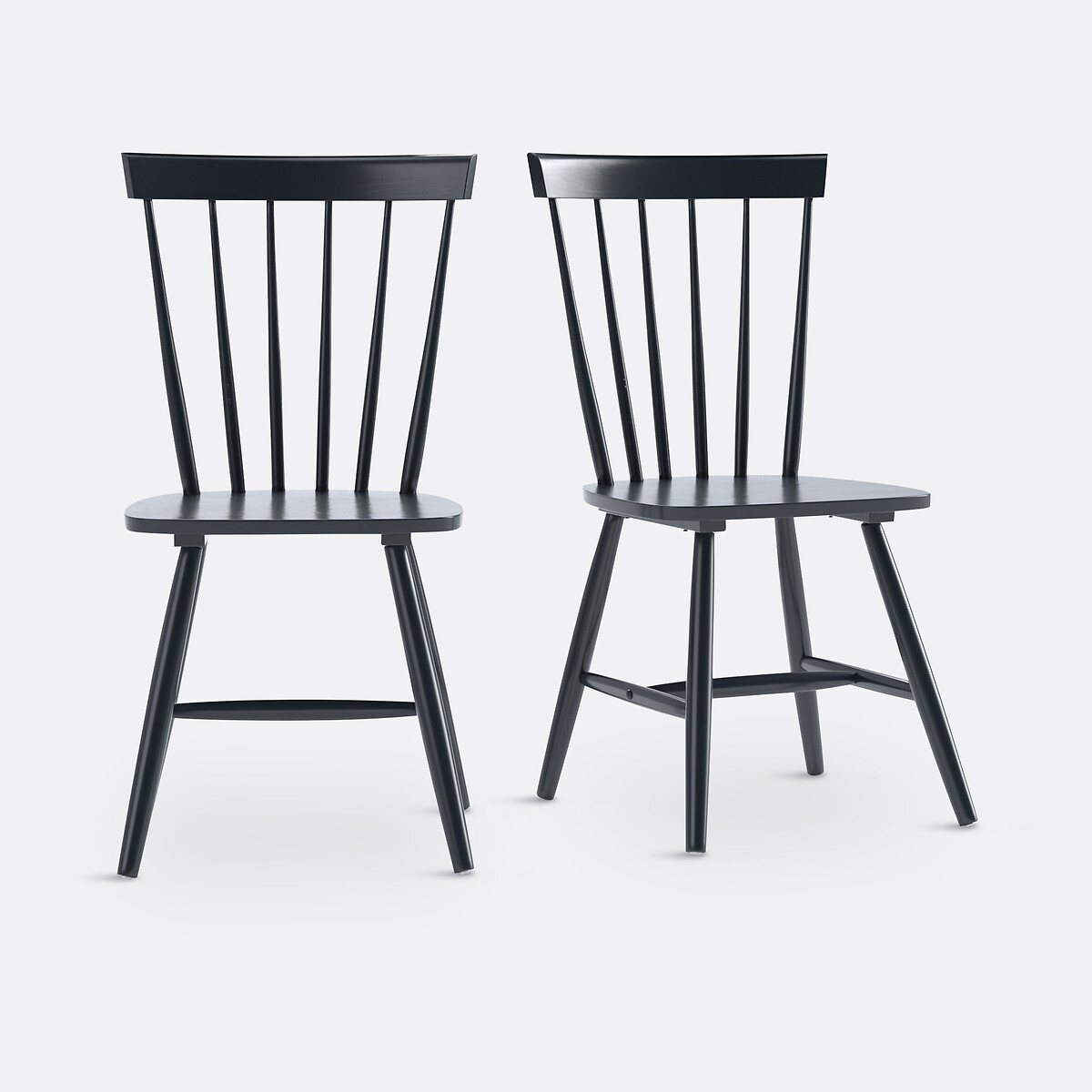 Set van 2 stoelen met spijlen in massief hevea, Jimi
