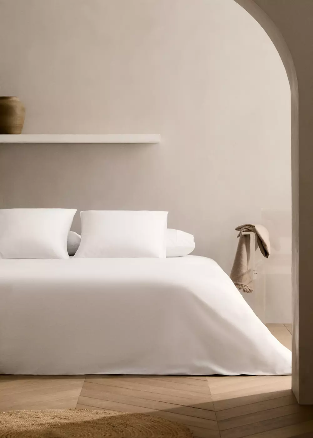Housse de couette percale de coton 500 fils lit 150/160 cm, MANGO HOME