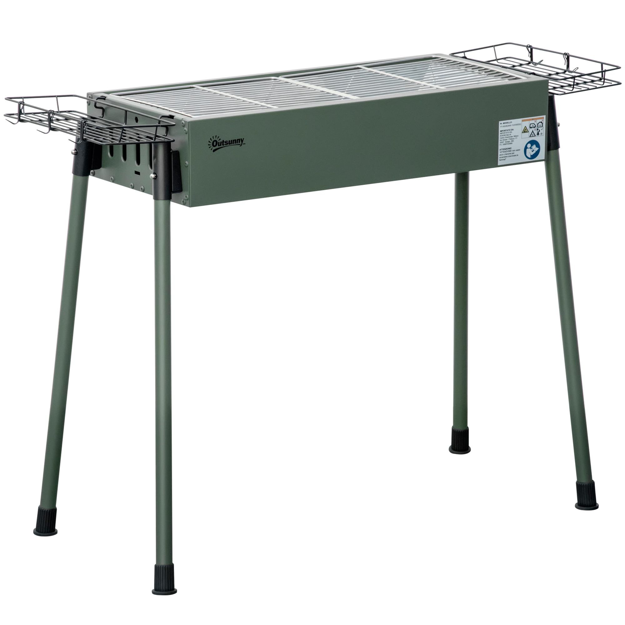 Barbecue au charbon de bois Acier inoxydable, OUTSUNNY