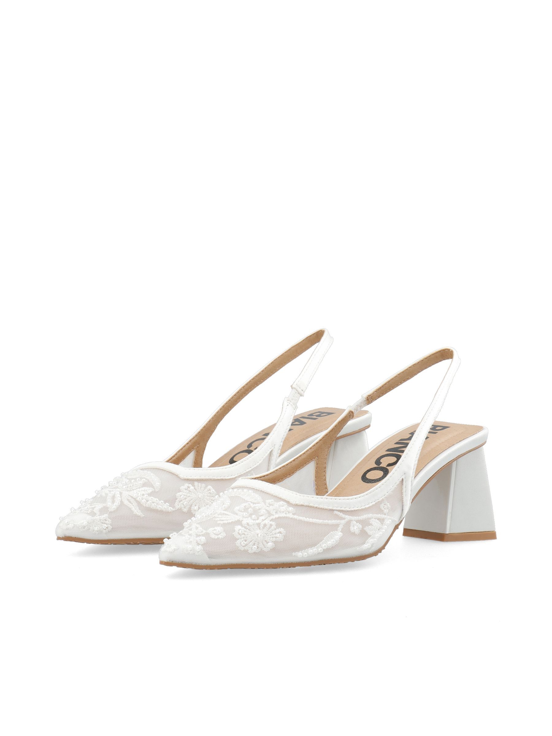 Chaussures À Bride Arrière, BIANCO