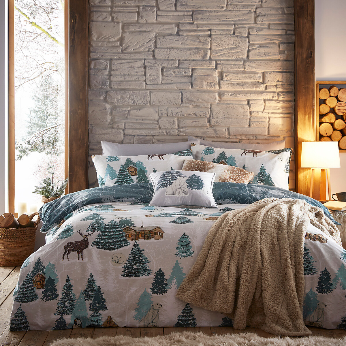 Arcticus Cotton Mix Duvet Cover and Pillowcase Set, FURN.