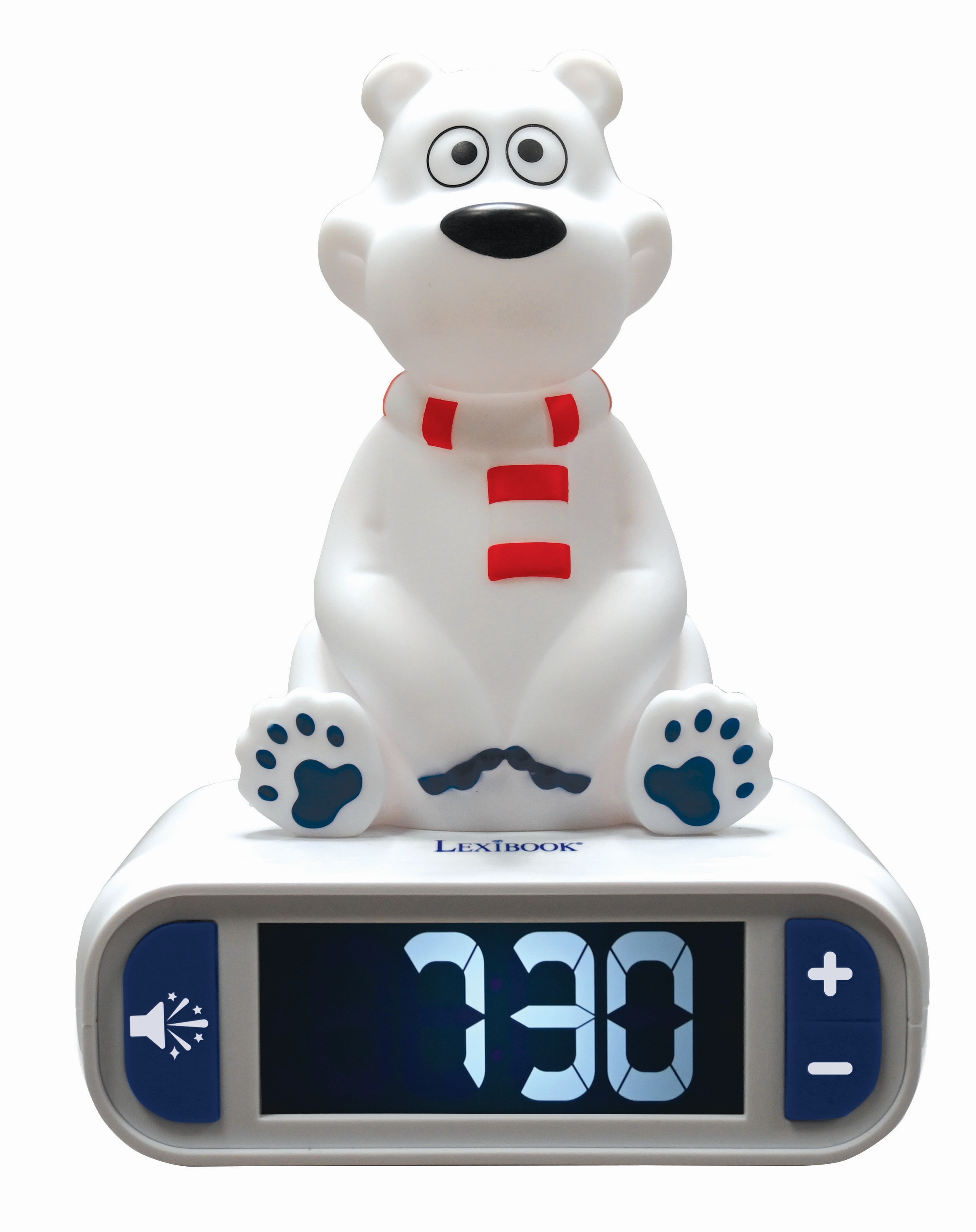 Réveil avec Veilleuse Animaux (Ours polaire) en 3D, LEXIBOOK