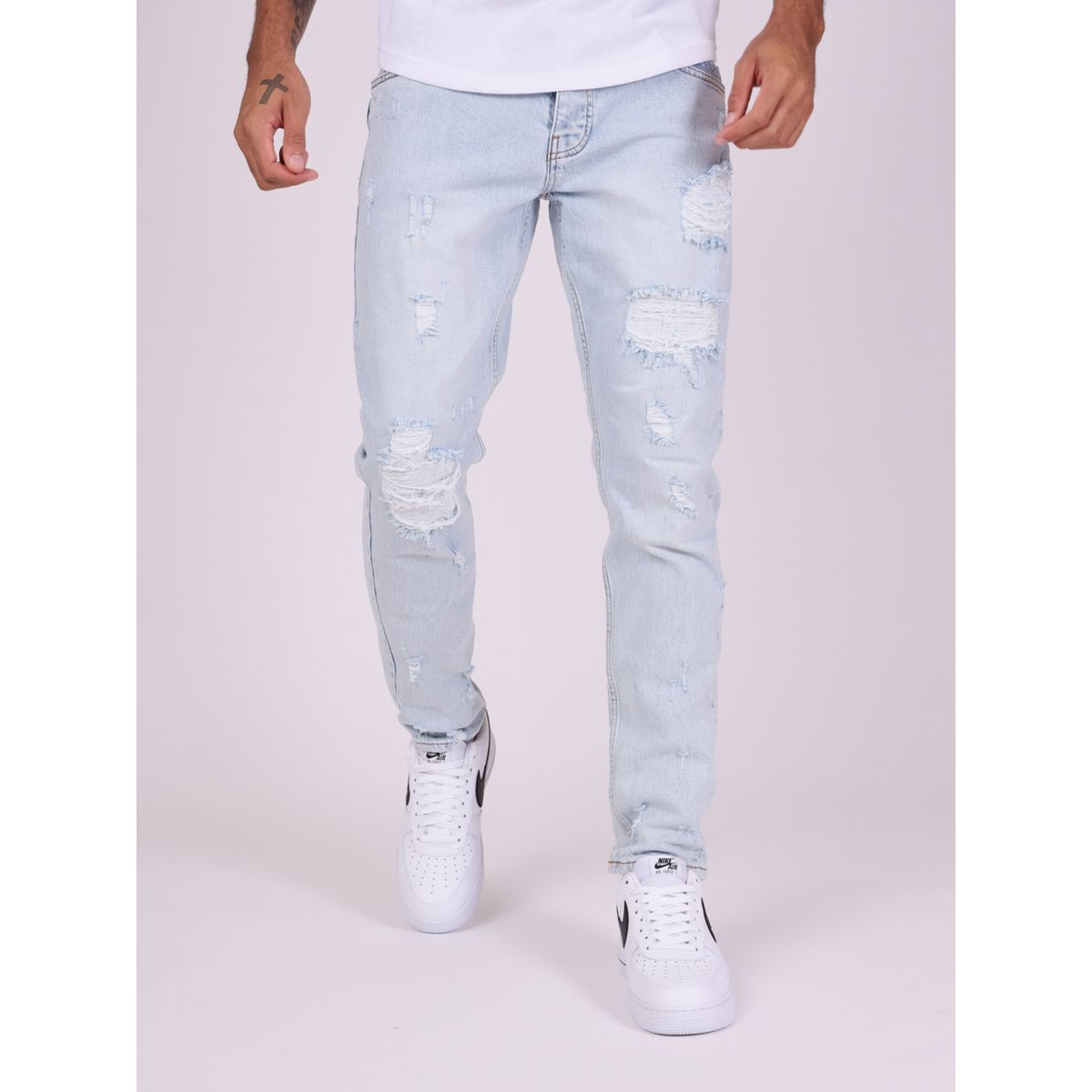 Jean troué homme noir clearance