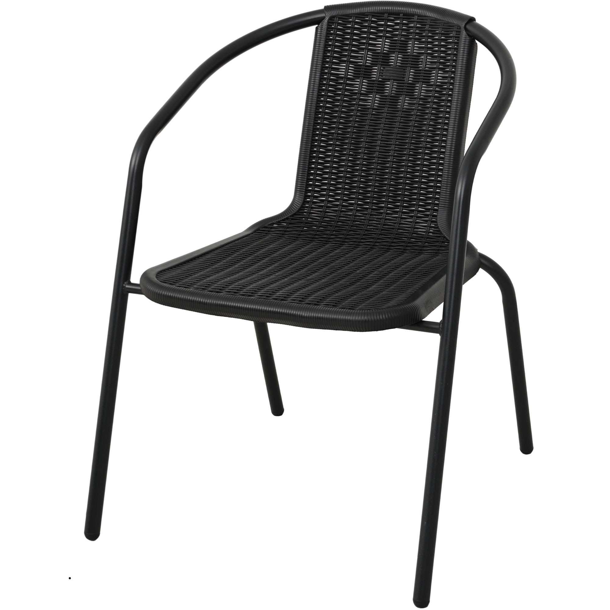 fauteuil de jardin en métal et résine noir 60.5x56x72cm, WADIGA