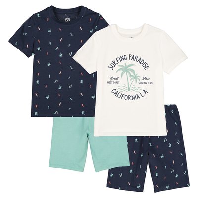Pack of 2 Short Pyjamas in Cotton LA REDOUTE COLLECTIONS