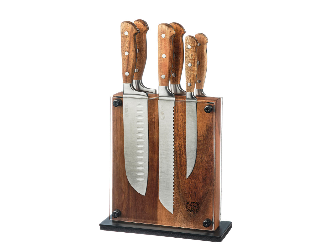 Lot de 7 couteaux de cuisine en inox, NUDE, BJORN