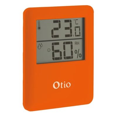 Thermomètre / hygromètre magnétique orange coloris unique Otio