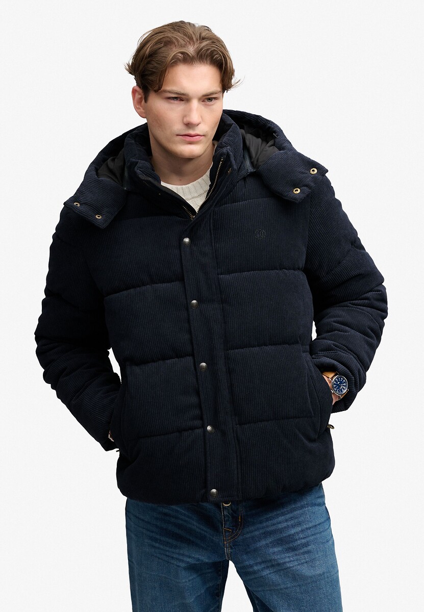 Doudoune à capuche, en velours côtelé, SUPERDRY
