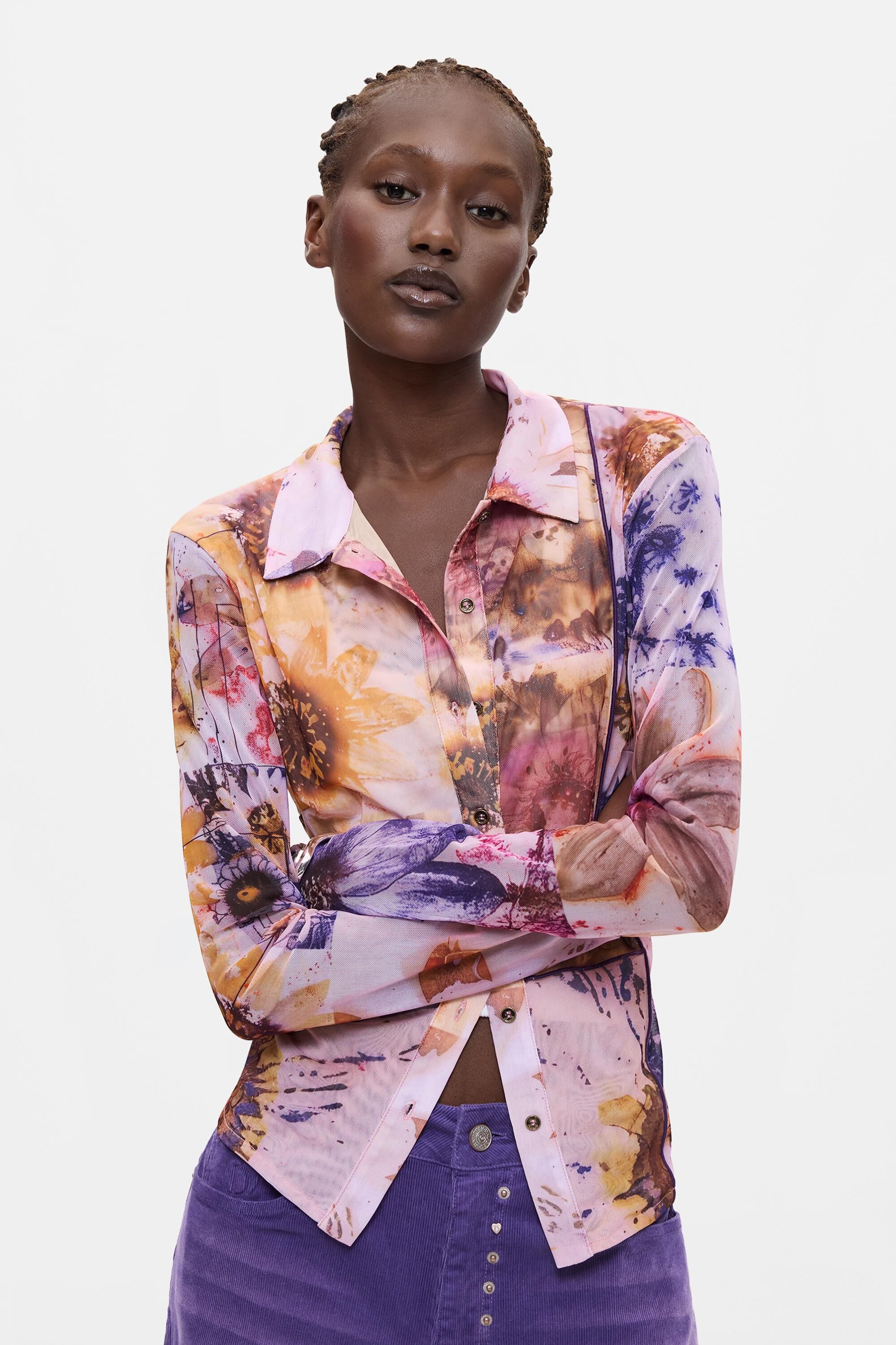 Chemise imprimée à manches longues, DESIGUAL