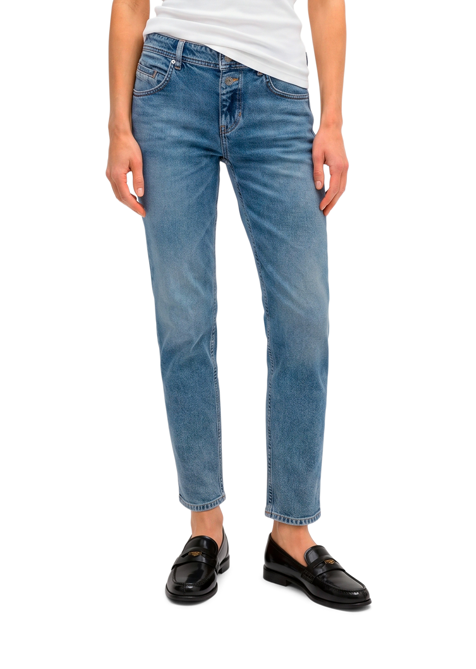 Jeans modèle Theda boyfriend en coton bio mélangé, MARC O'POLO