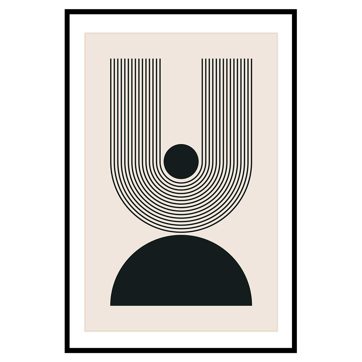 Affiche encadrée arche abstraite minimaliste, HEXOA