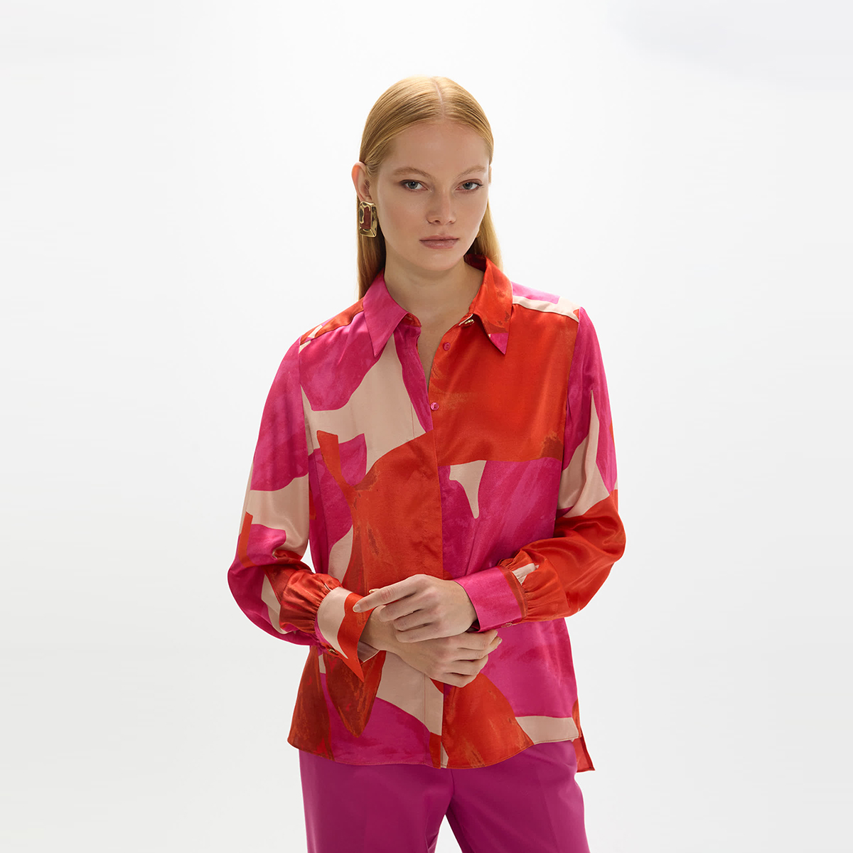 Chemise fluide imprimé fleurs à manches longues, LOLA CASADEMUNT