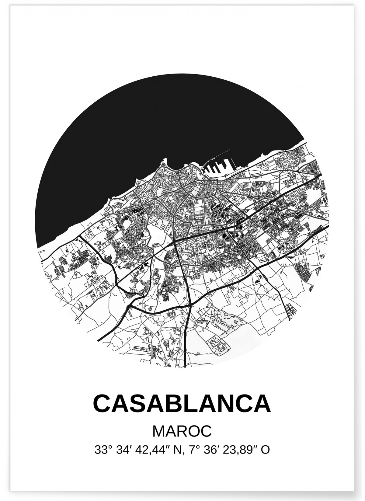 Affiche Carte Casablanca, L'AFFICHERIE