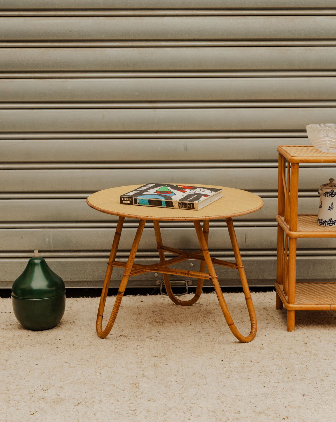 Table d'appoint en rotin Francine N°1694 - Bon état, DEBONGOUT