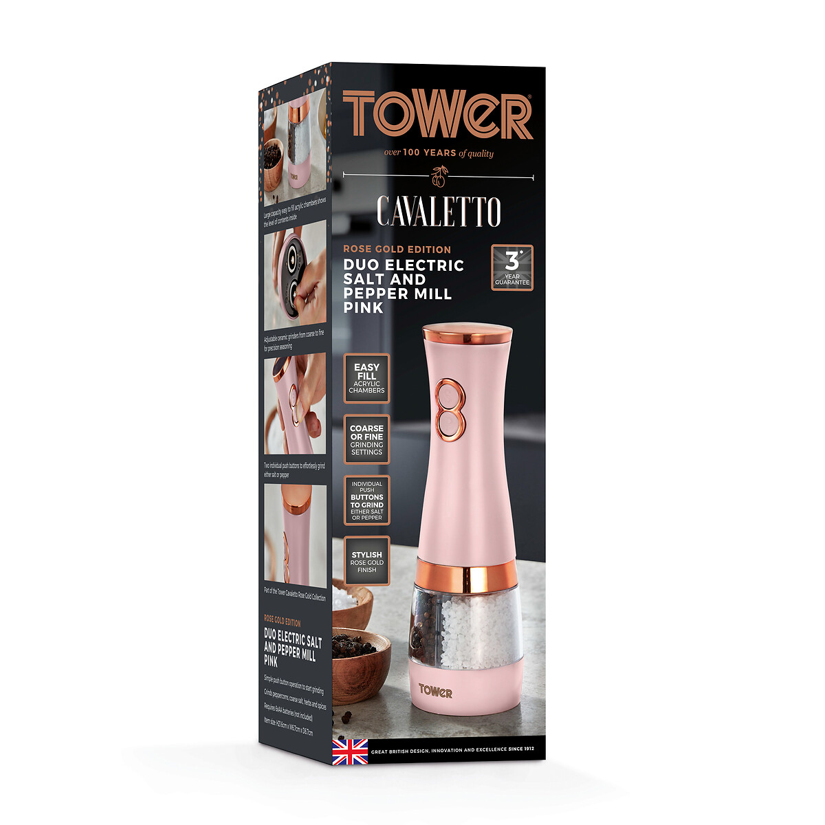 Tower Cavaletto Electric Duo Salt & Pepper Mill Set