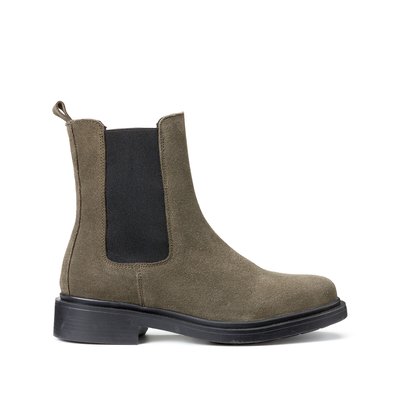 Nubuck Chelsea Boots with Flat Heel LA REDOUTE COLLECTIONS