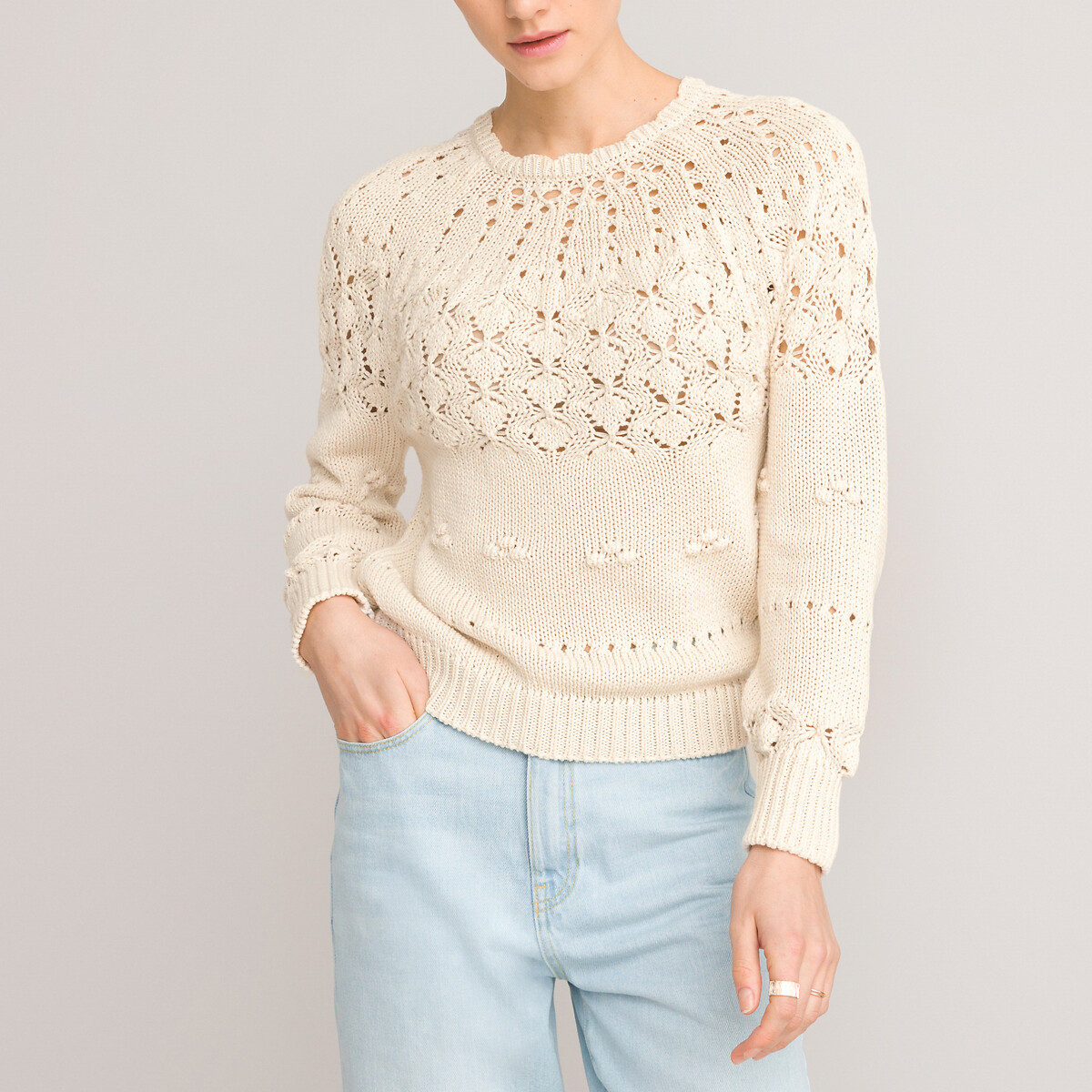 Crochet knit jumper/sweater with boat 