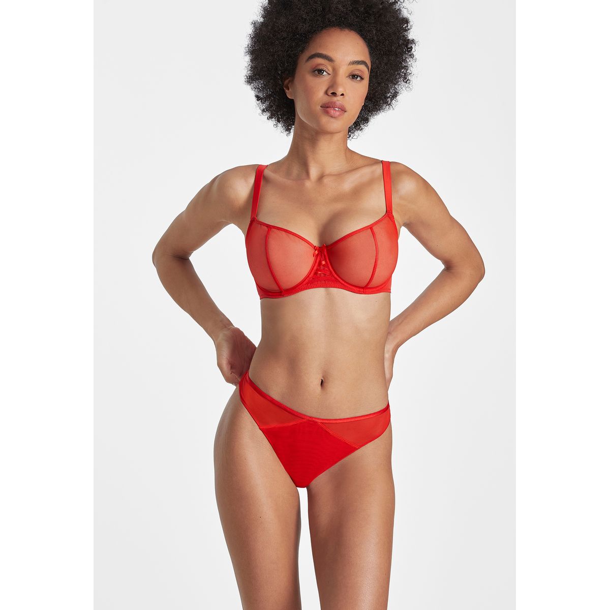 Tanga nudessence rouge baiser Aubade La Redoute