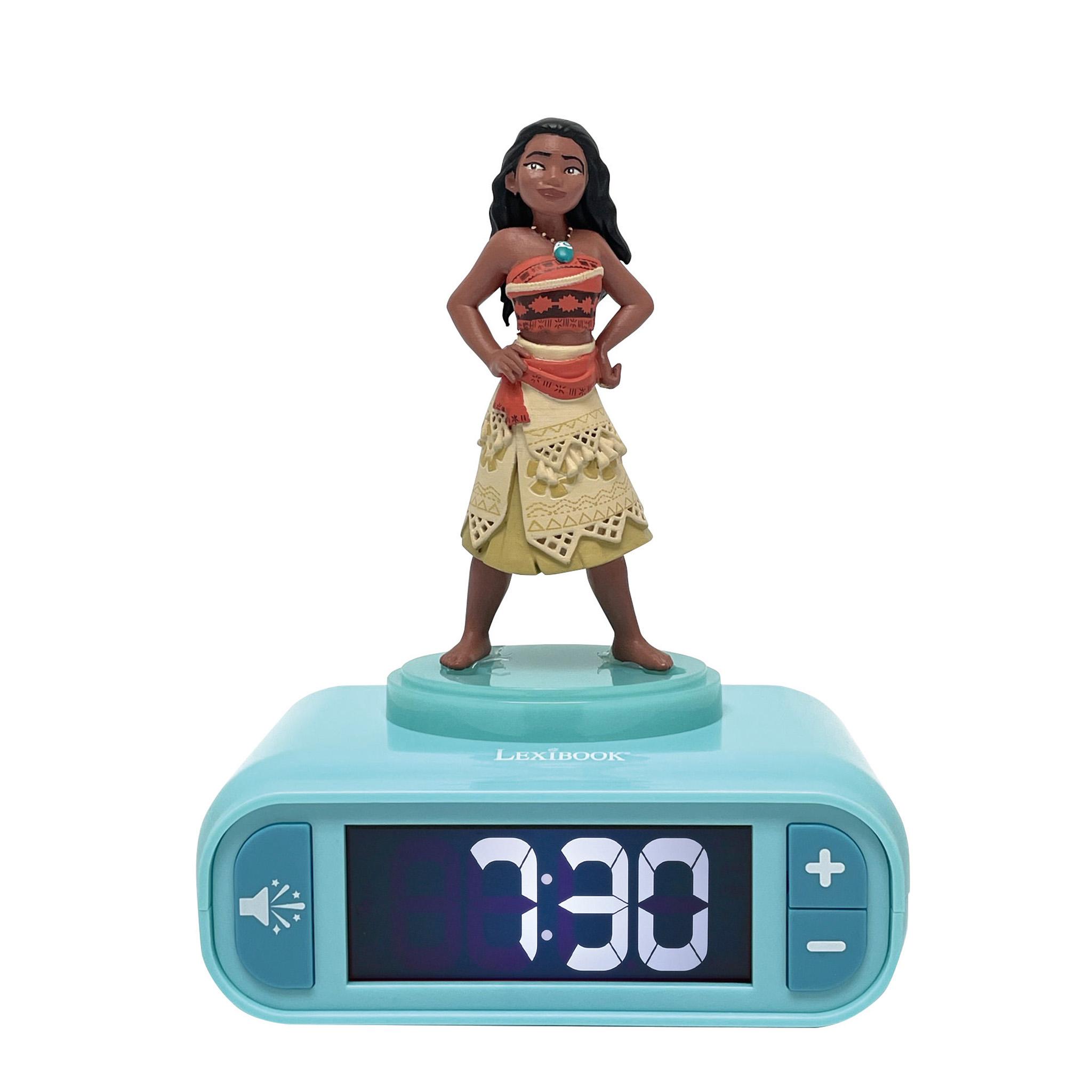 Réveil avec veilleuse Vaiana en 3D, LEXIBOOK