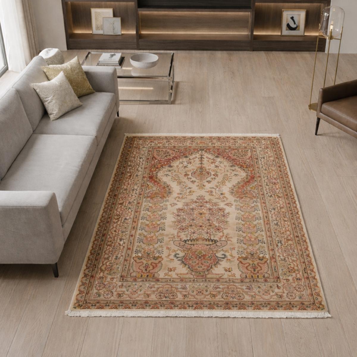 Authentique tapis d'Orient fait main en soie JIHANGIR 52, UN AMOUR DE TAPIS