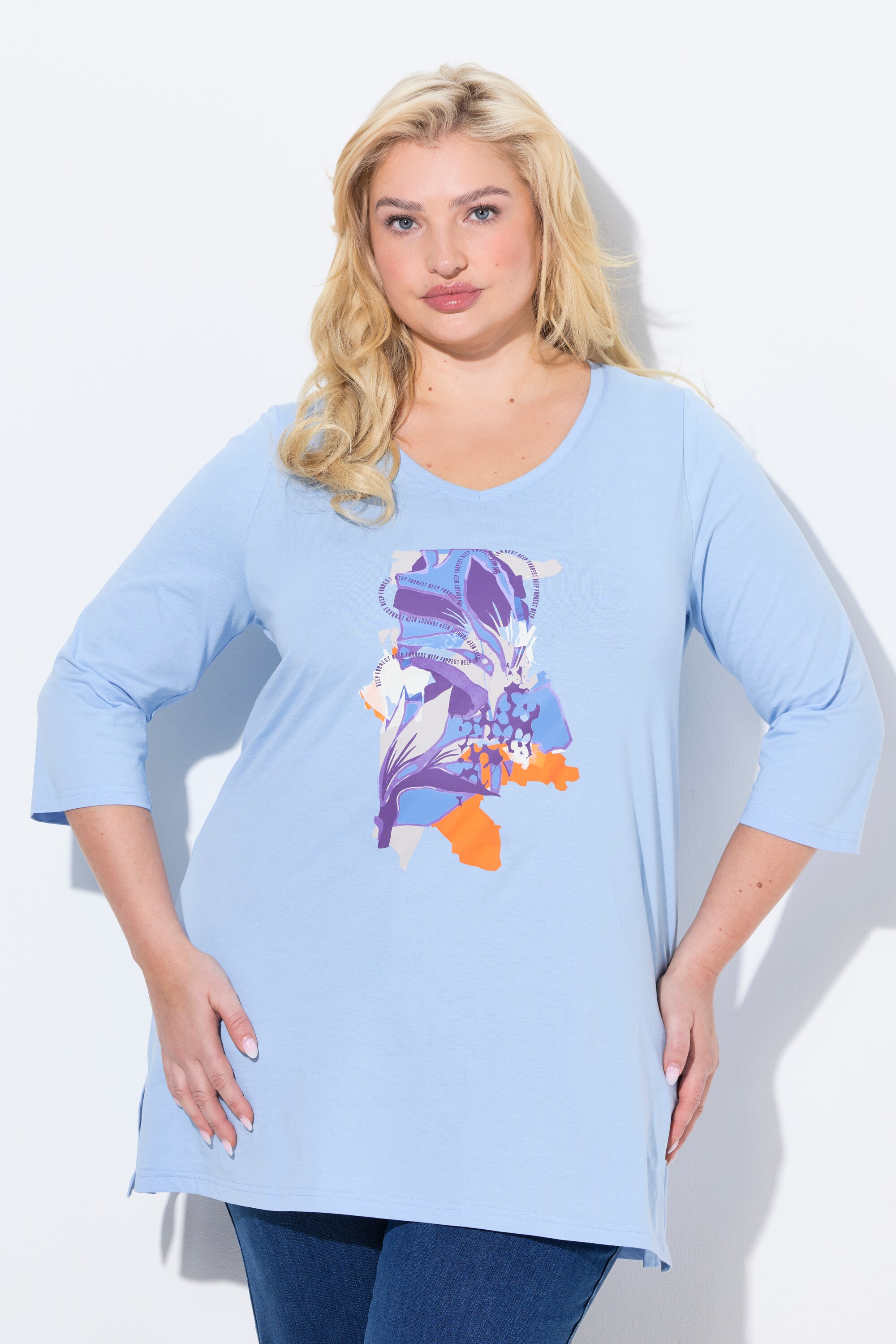 T-shirt motif à fleurs, coupe évasée, ULLA POPKEN