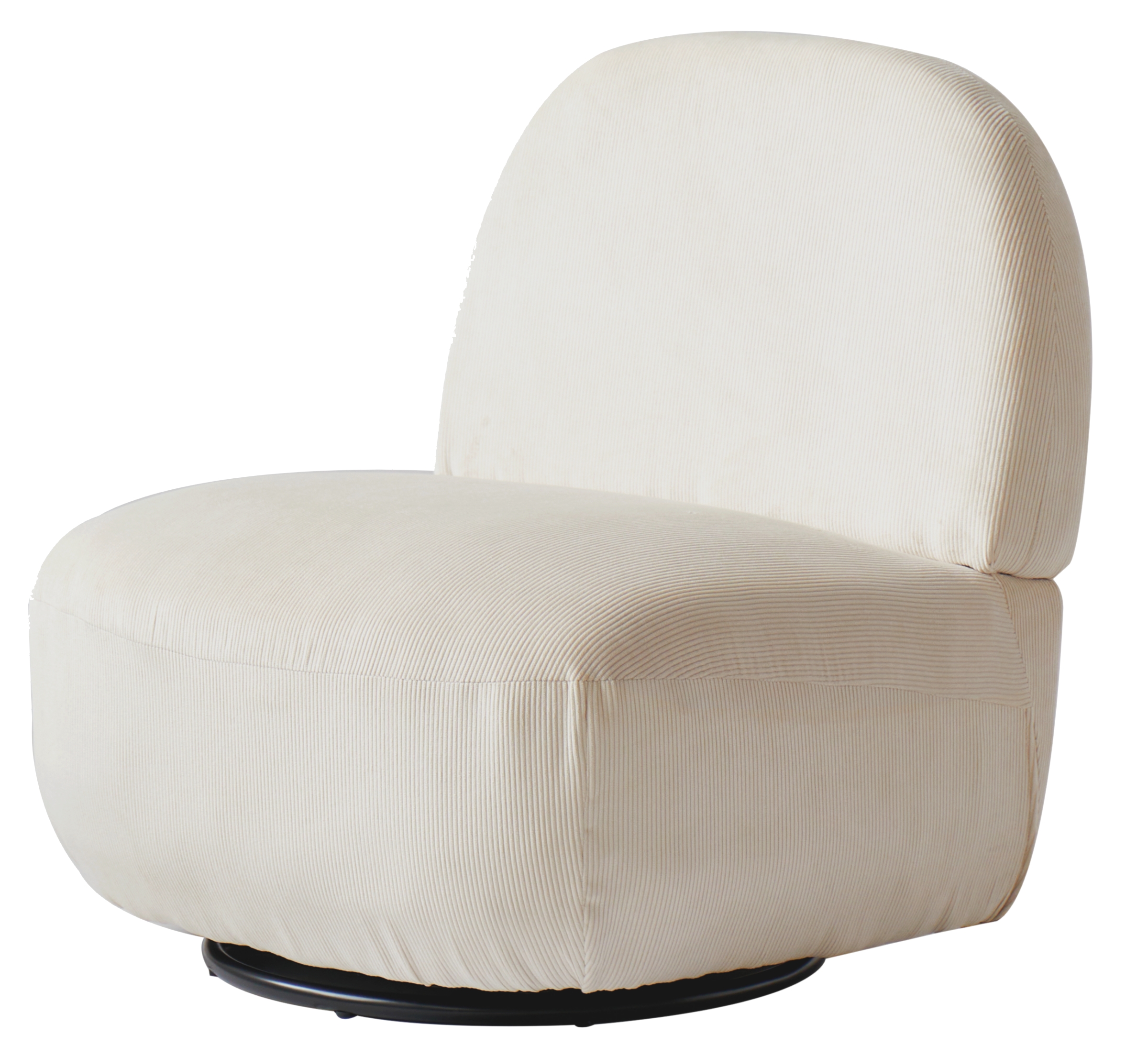 Fauteuil de salon pivotant, velours côtelé, KAMPALA, NORDLYS