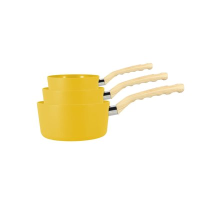 Set de 3 casseroles en aluminium jaune -  compatible induction MENASTYL