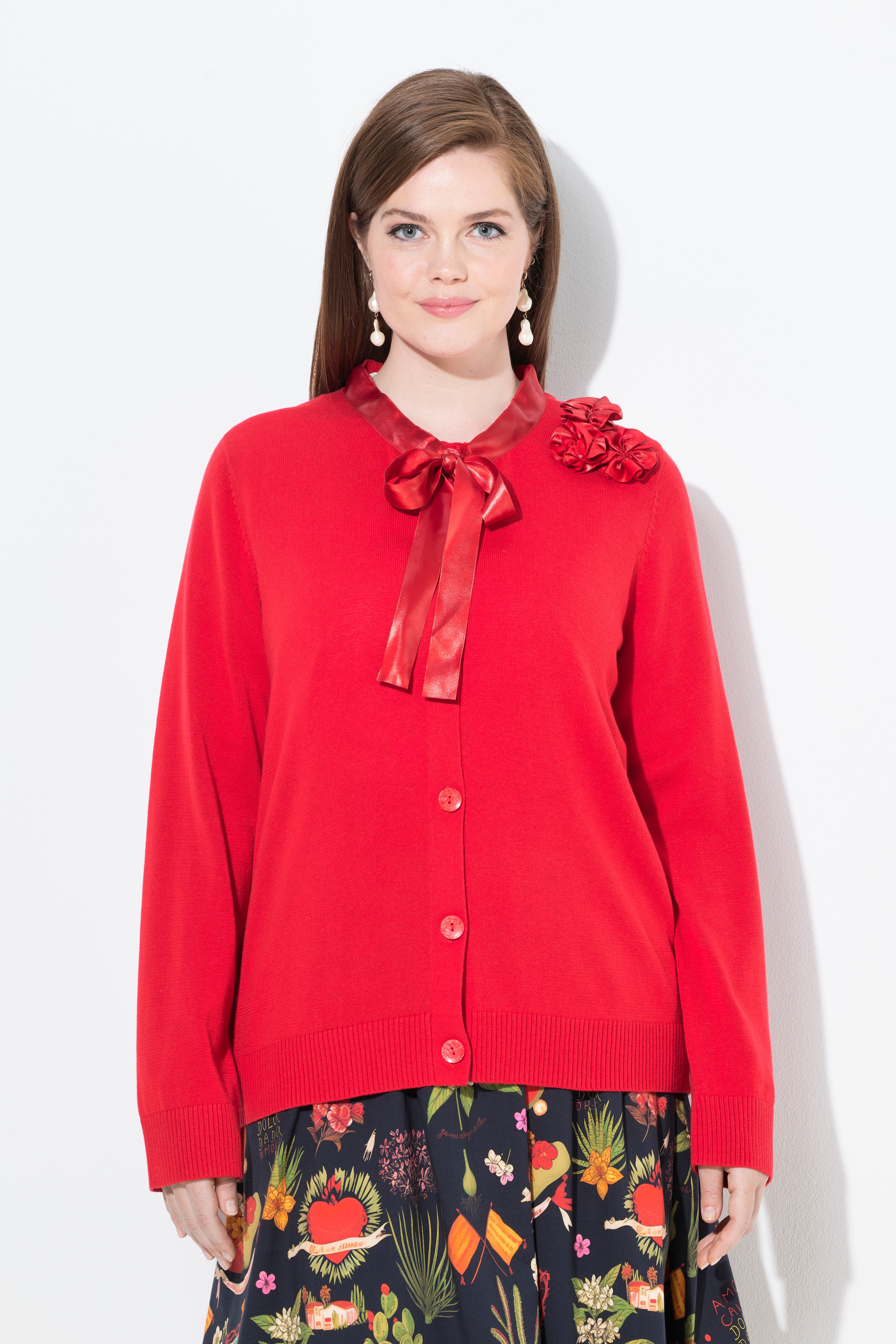 Cardigan col rond et manches longues, ULLA POPKEN
