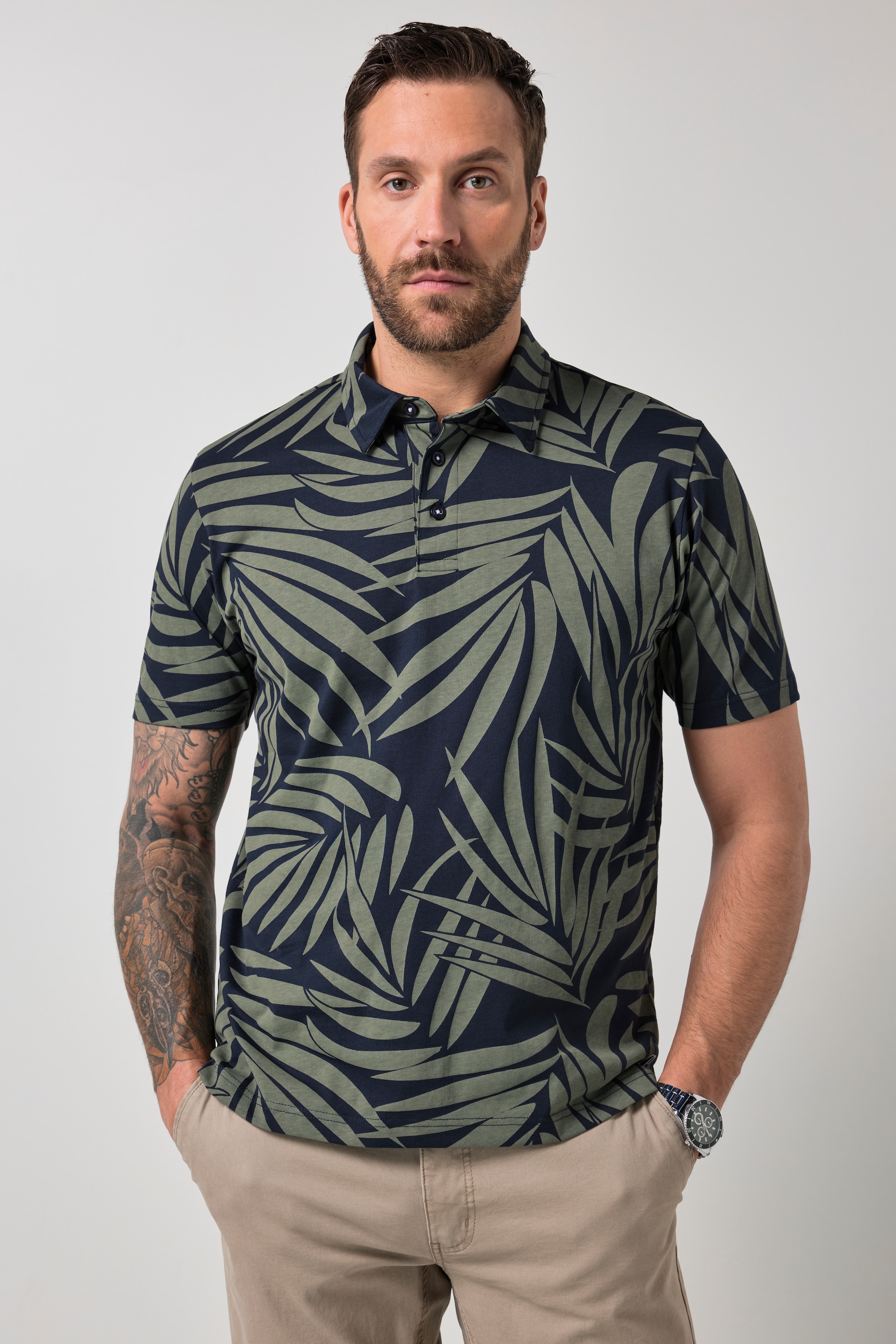 Polo à imprimé floral et manches, JP1880