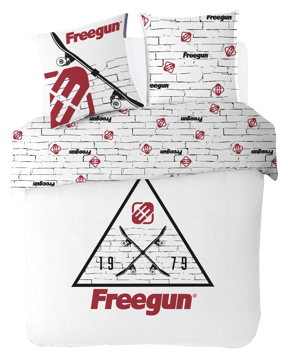 Parure de lit coton, FREEGUN SKATEBOARD, FREEGUN
