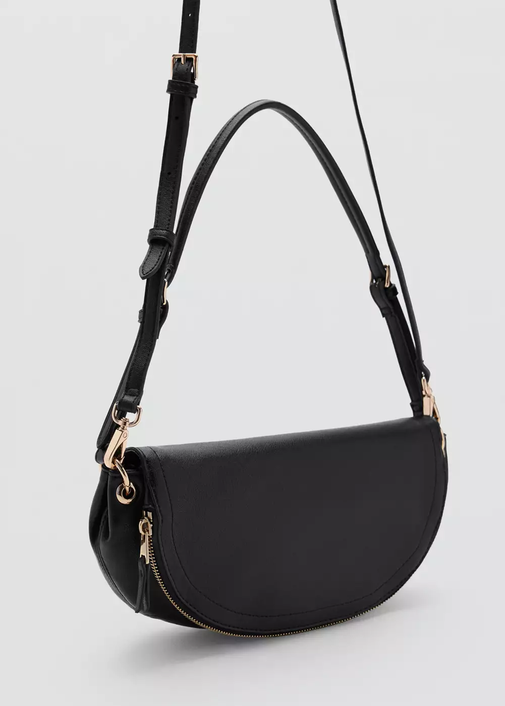 Sac à bandoulière en cuir synthétique, forme semi-circulaire, MANGO