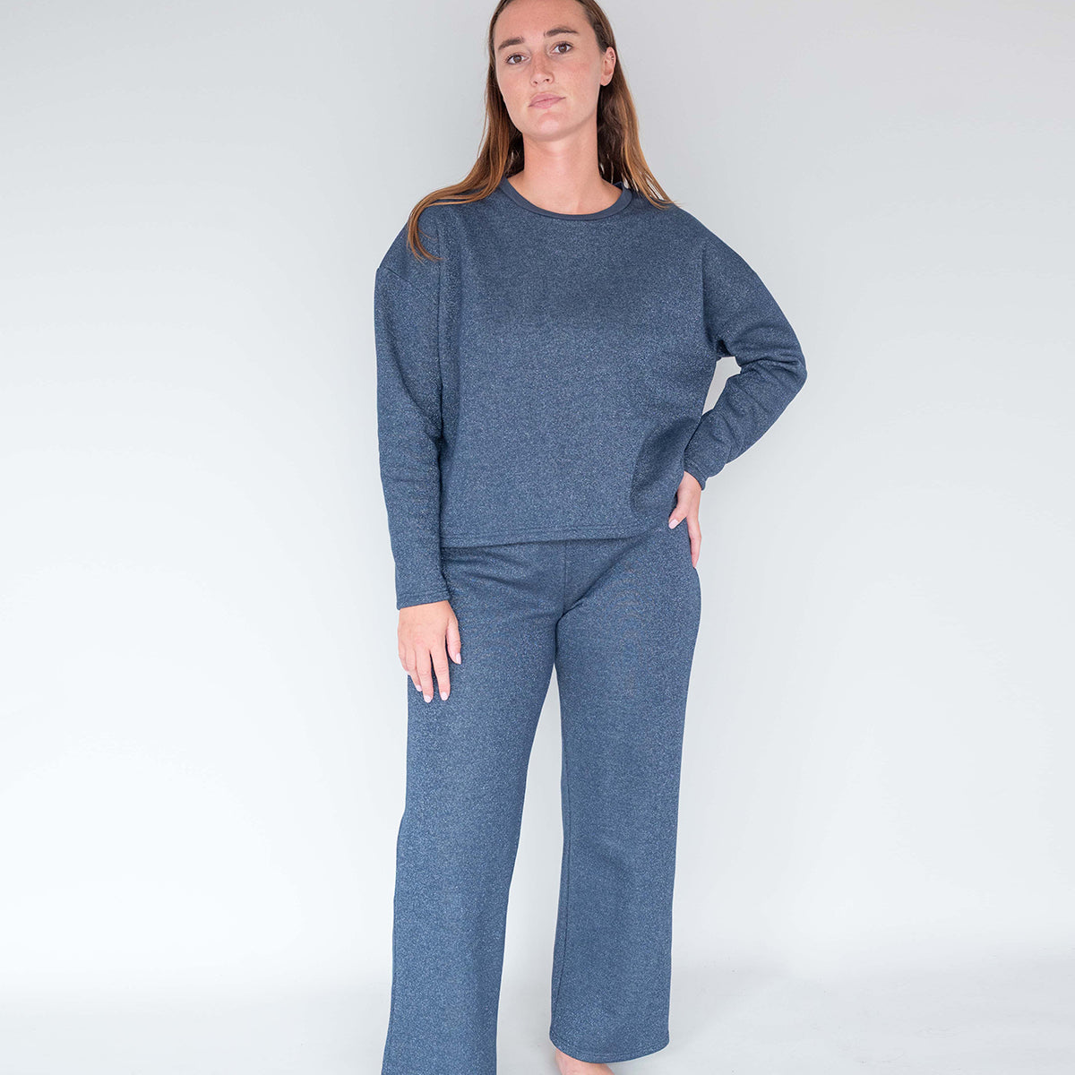 Sweat coton PAILLETTES Bleu Nuit, WE ARE JOLIES