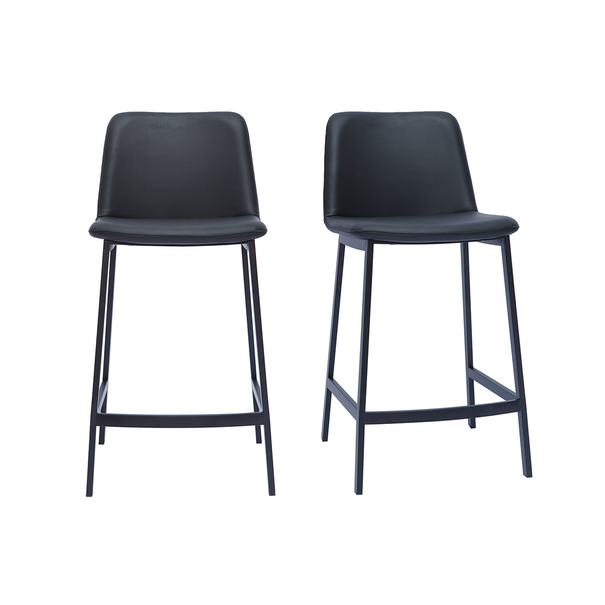 Tabourets de bar design noirs H66 cm (lot de 2) ARSENE, MILIBOO