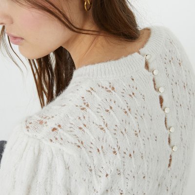Pointelle Knit Jumper with Crew Neck LA REDOUTE COLLECTIONS