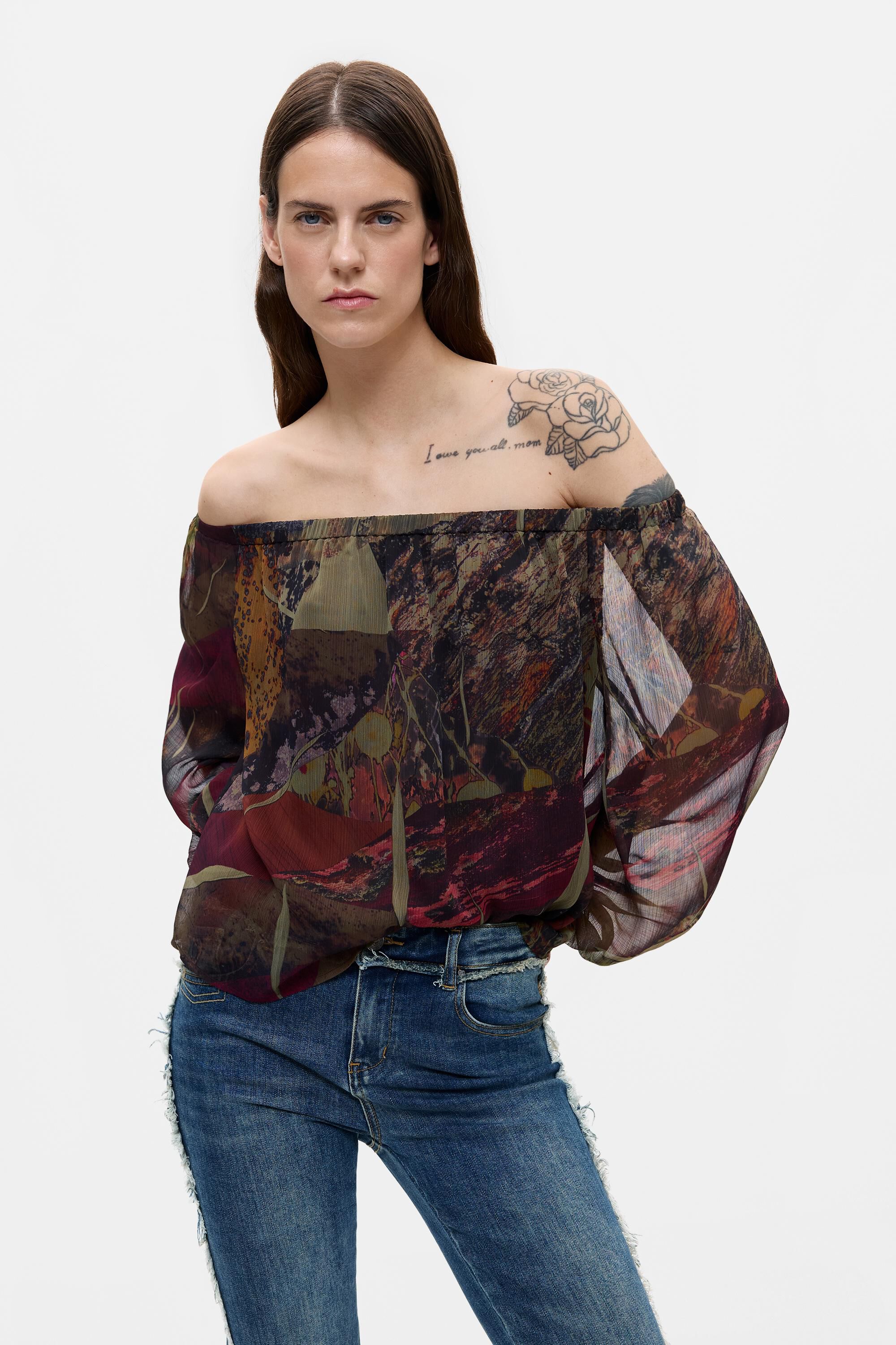 Blouse imprimée à manches longues, DESIGUAL