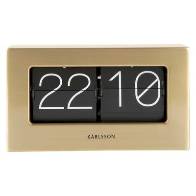 20.5cm Boxed Flip Table Clock in Brushed Gold KARLSSON