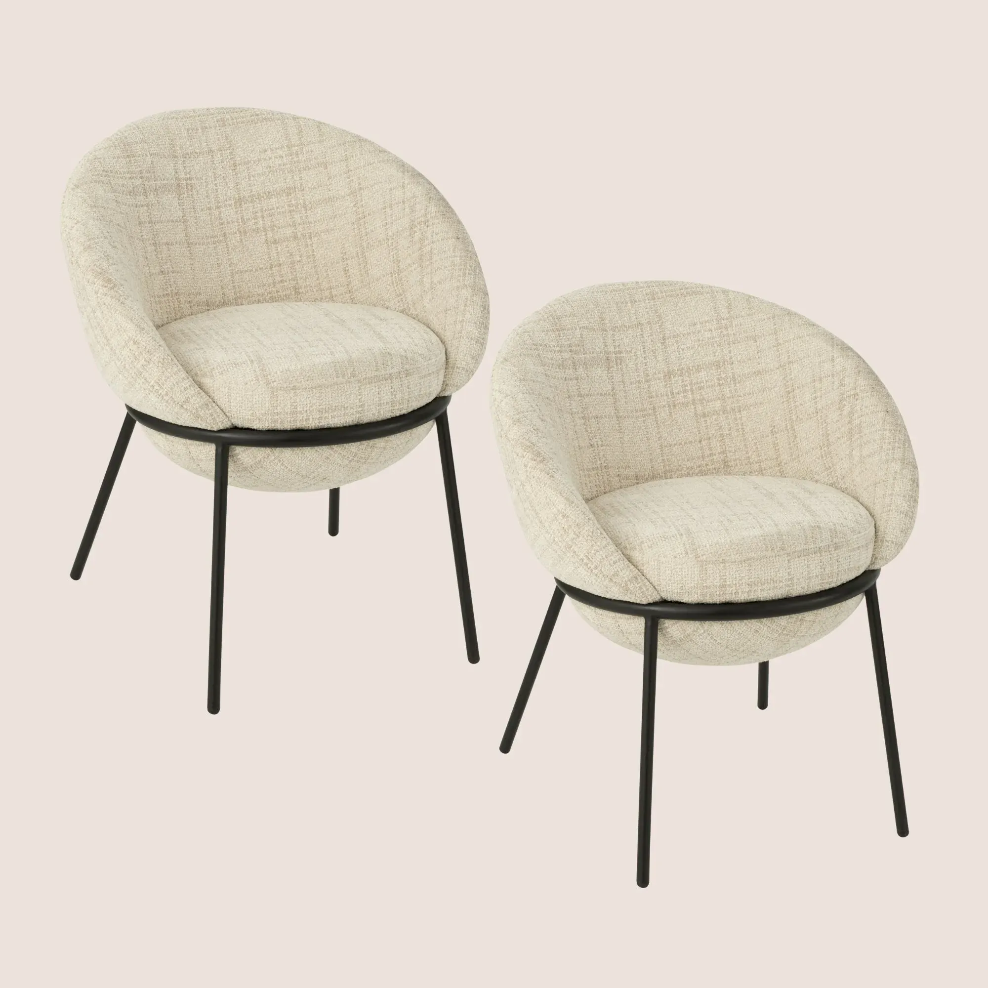Chaises de salle à manger design en tissu (lot de 2) - MERO, HELLIN, DEPUIS 1862