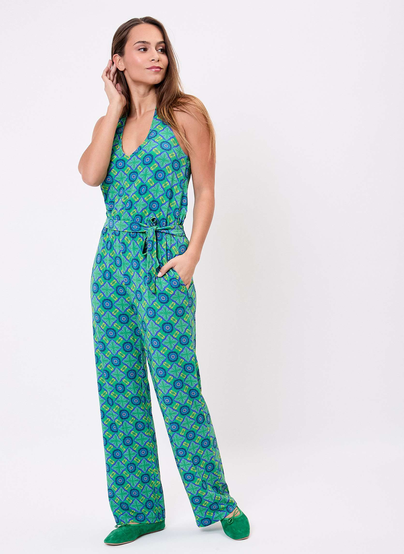 Combinaison pantalon imprimée maille dos nu ROSALIE, PRINCESSE NOMADE