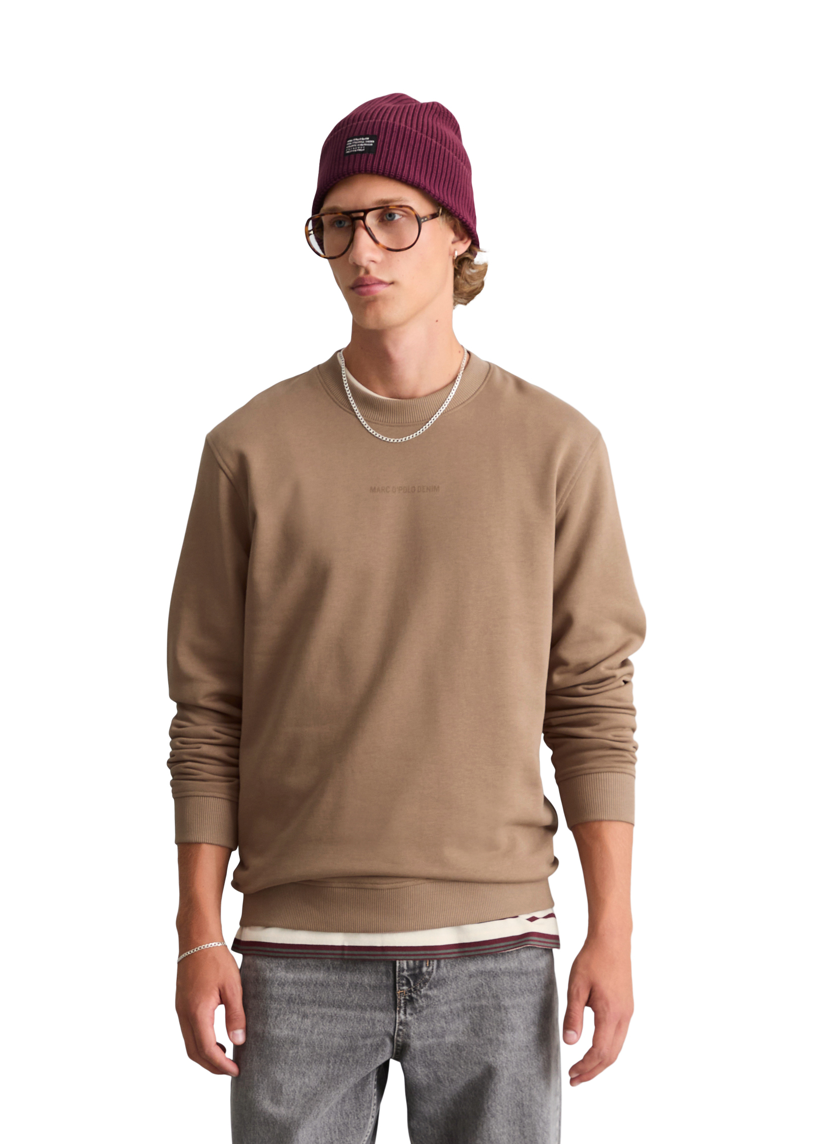 Sweat-shirt coupe classique en molleton de coton bio tout doux, MARC O’POLO DENIM