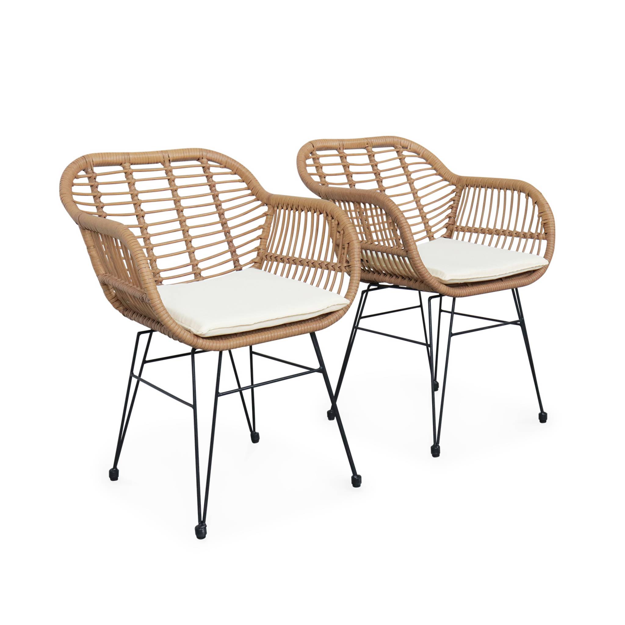 Fauteuil de jardin effet rotin résine et métal (lot de 2) WONDAMA, SWEEEK