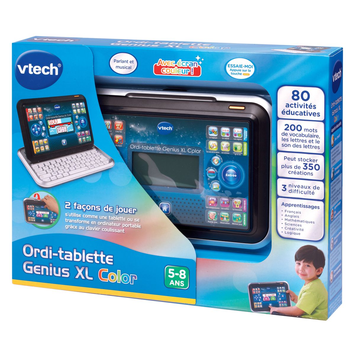 VTech - Ordi-Tablette Genius XL Color Rose, Ordinateur Enfant