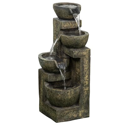Fontaine de jardin réglable pompe à eau résine noir bronze vieilli OUTSUNNY
